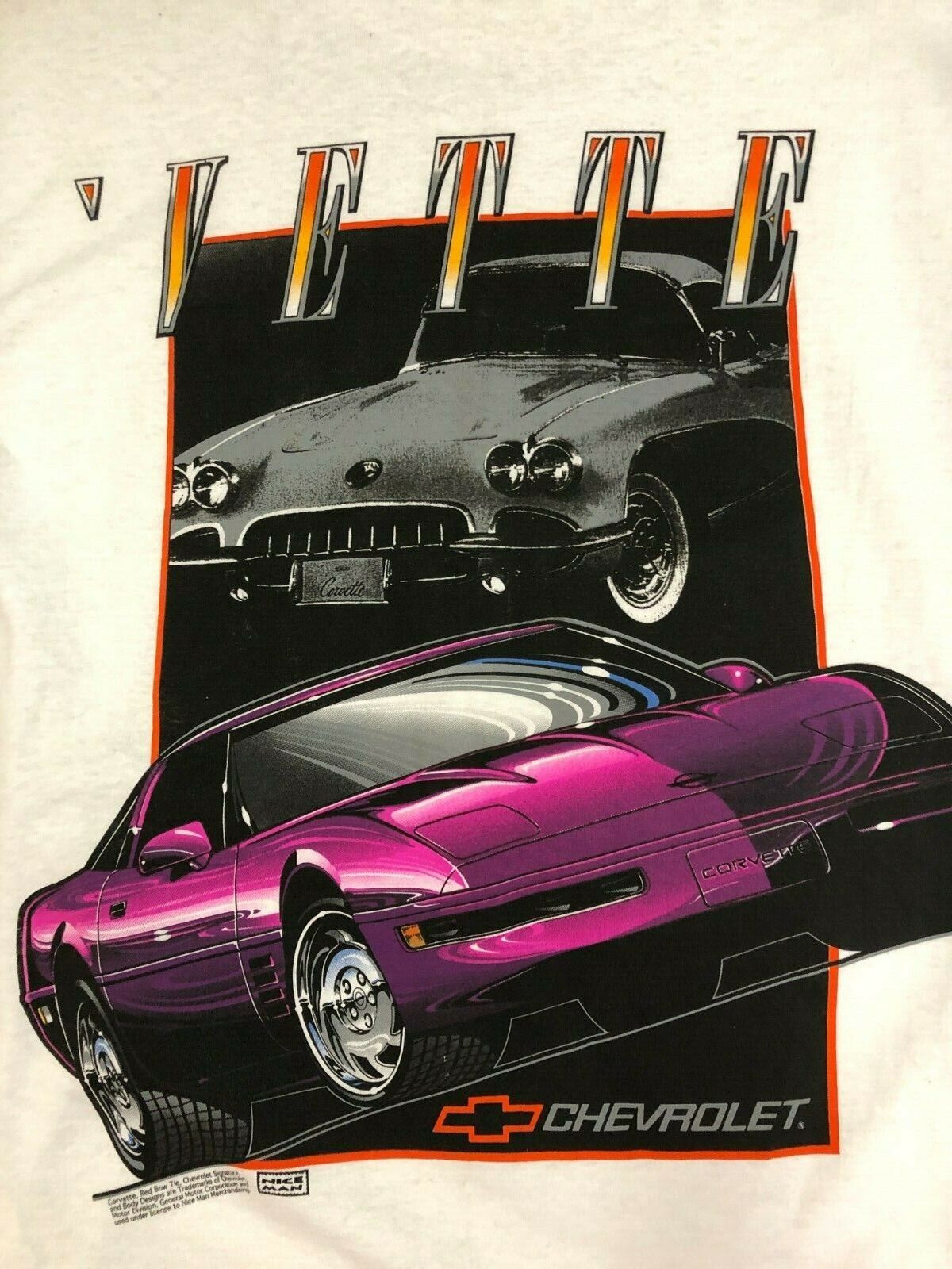 CHEVROLET Vette' Nice Man T-SHIRT Large size vintage 