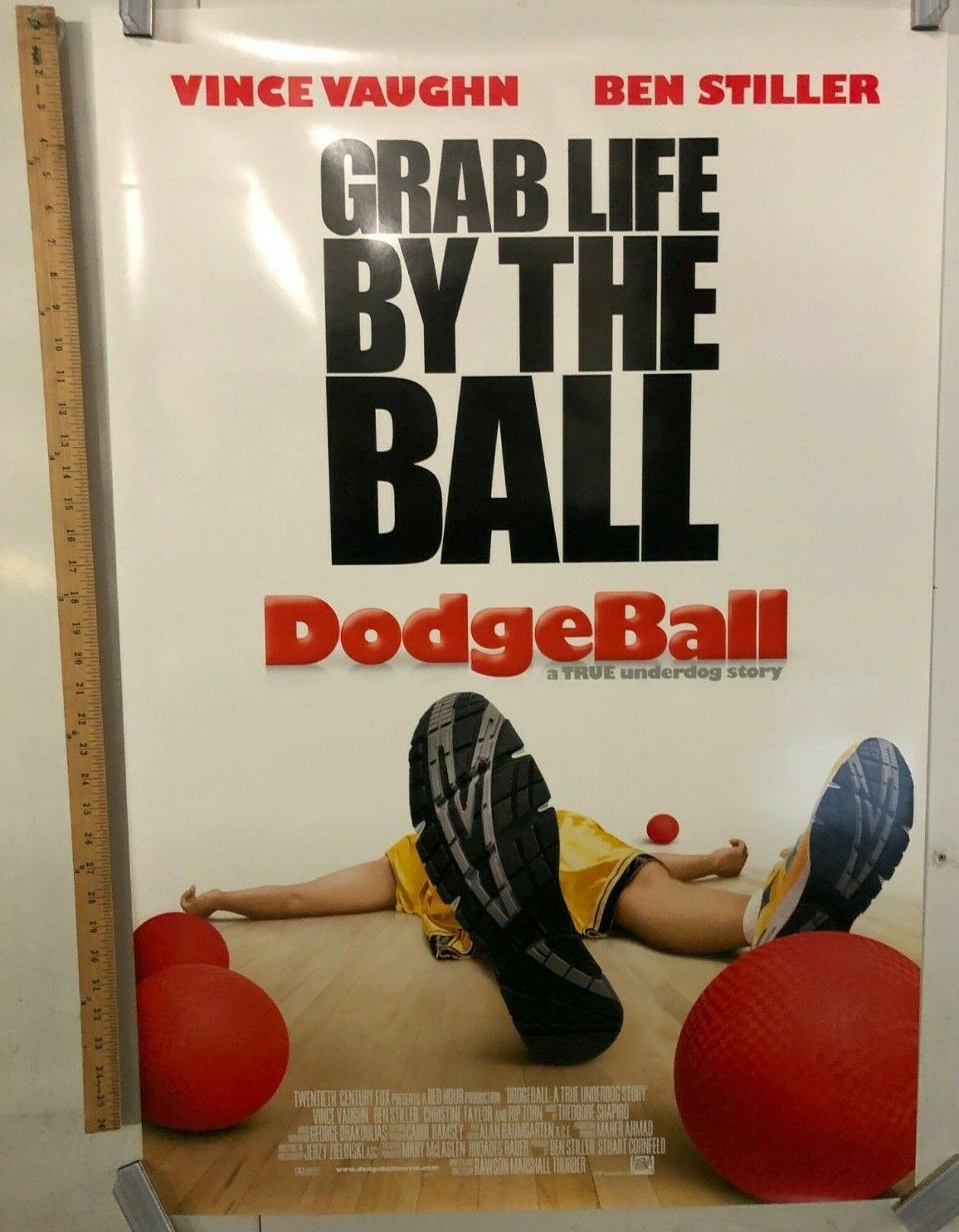 Dodge Ball Original Movie Theater Promo Poster Vince Vaughn Ben Stiller 2004