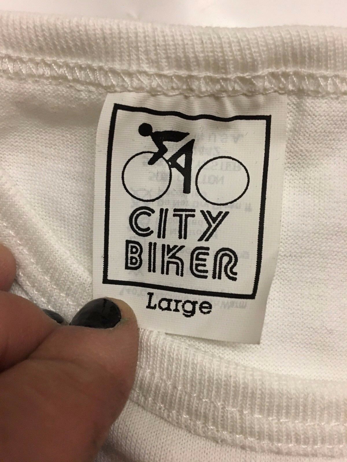 CITY BIKERS WHITE BIKING TANK TOP VINTAGE NOS SIZE LG 1980'S 