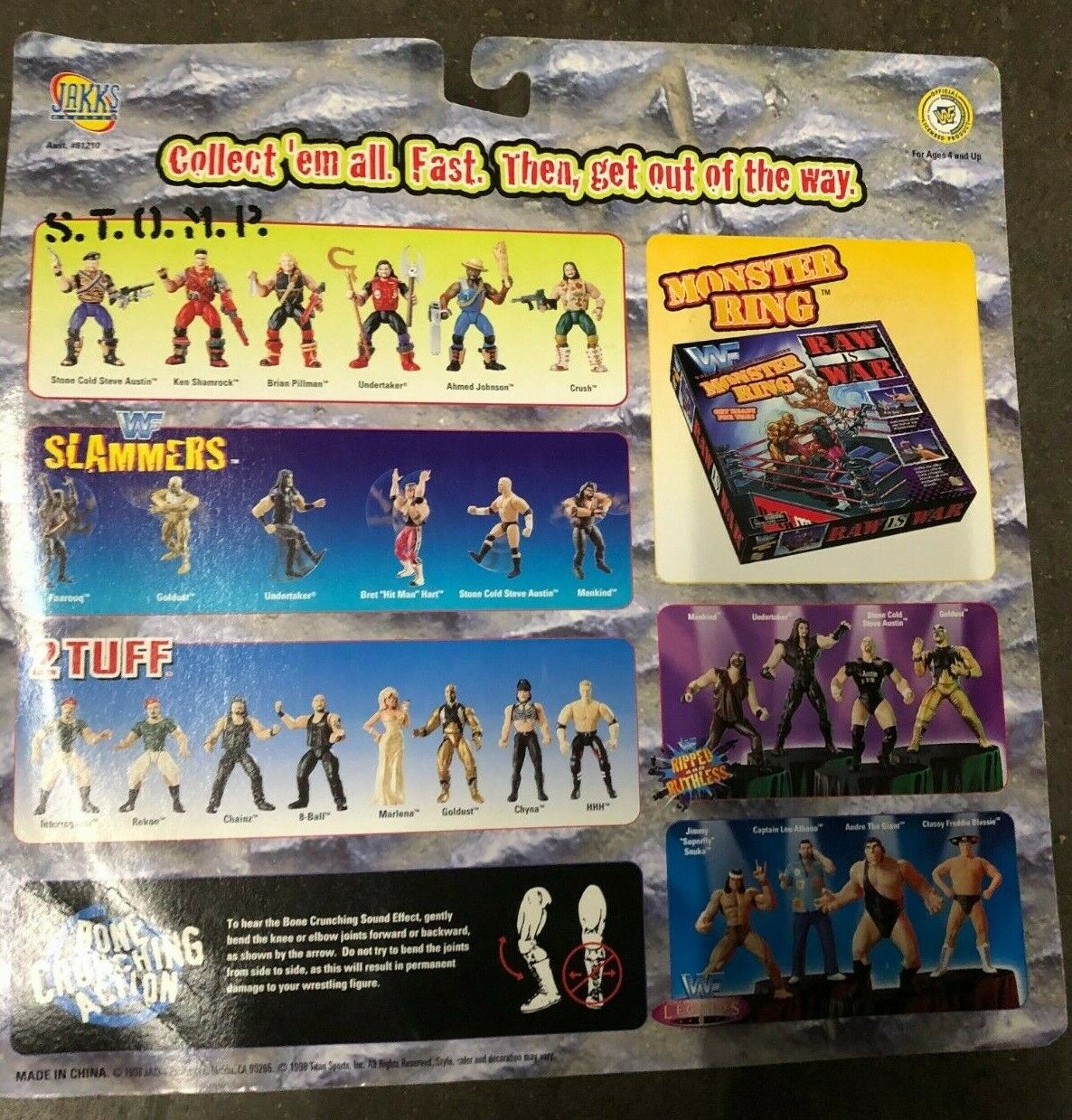 VINTAGE TOY WWF 2 Tuff Series 1 Goldust And Marleena Bone Crunching Action Jakks