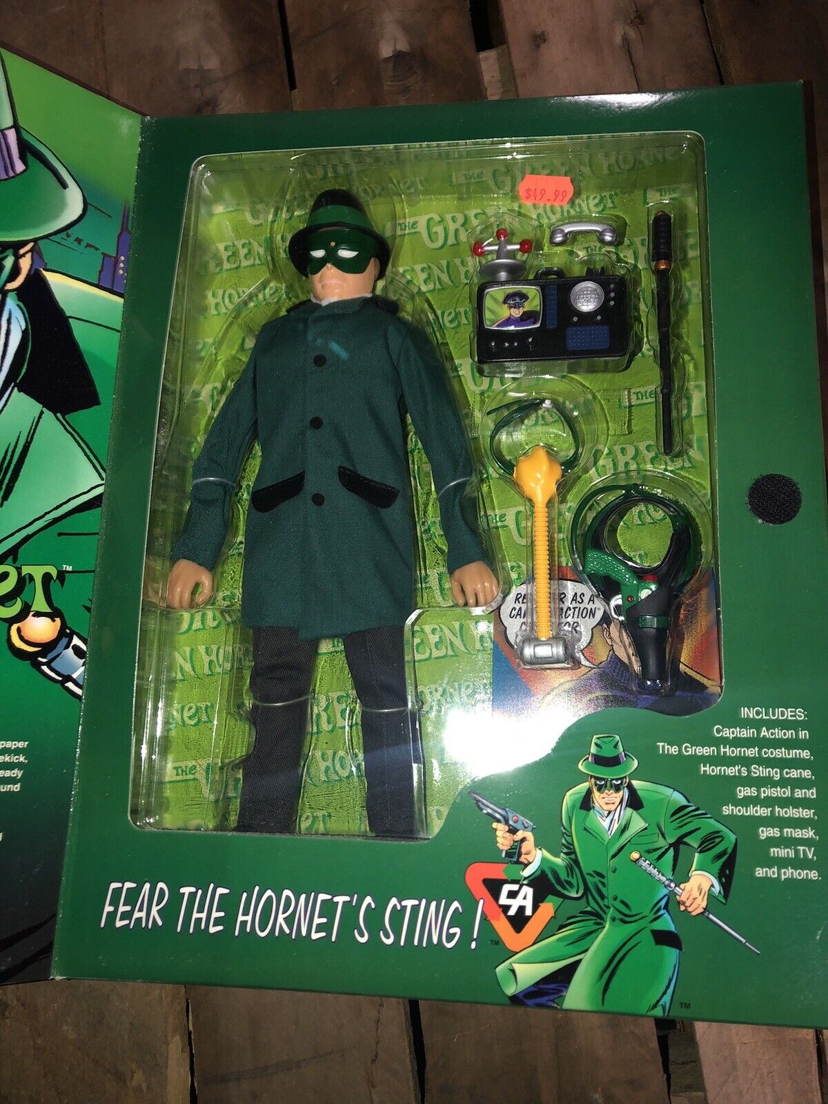 1998 CAPTAIN ACTION AS THE GREEN HORNET Playing Mantis KB TOYS EXCLUSIVE NIB