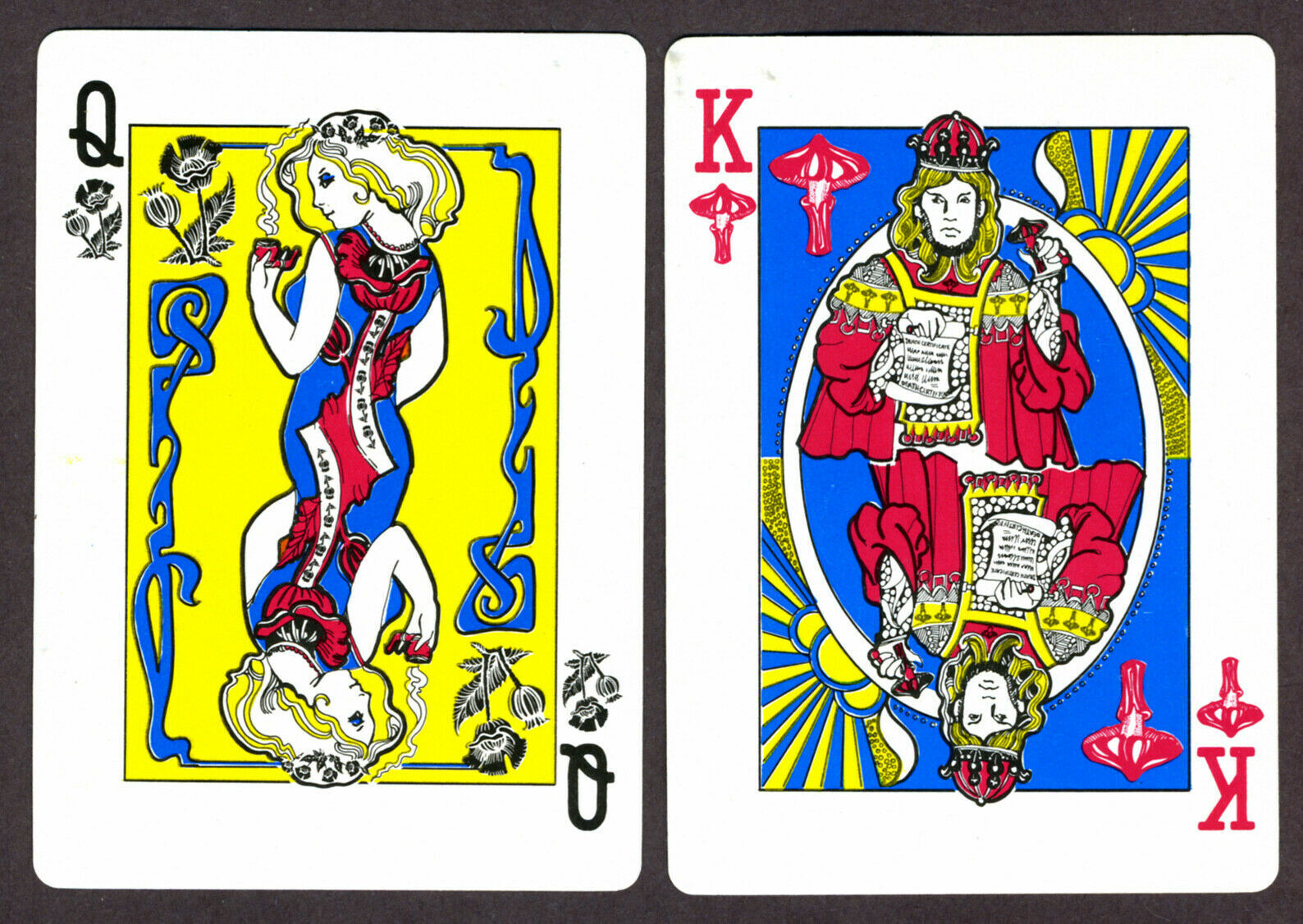 DuRite Ent Royal Flash Playing Cards 1974 Marijuana Drugs Plants Mushroom Suits