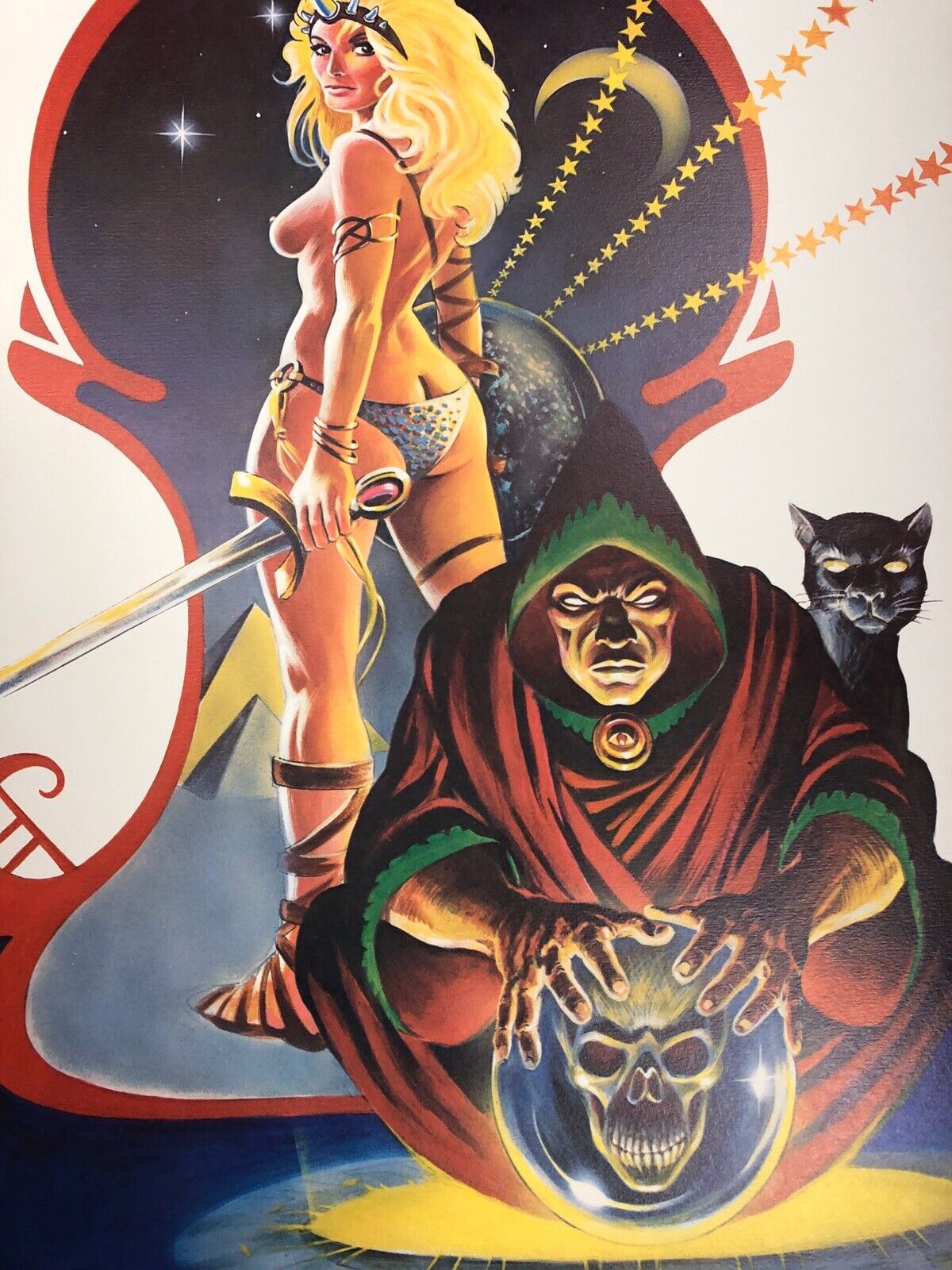 FANTASY SCI-FI Pin-Up Franzetta ART Vintage 1976 FRANK BRUNNER BELLADONNA POSTER