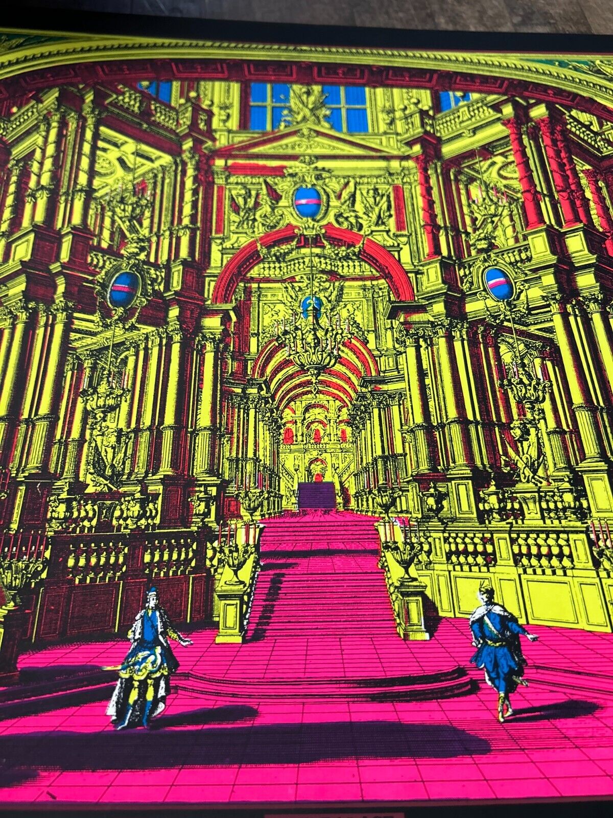 VINTAGE BLACKLIGHT POSTER "The Palace" Funky Features Sausalito 1970 Dick Dagres