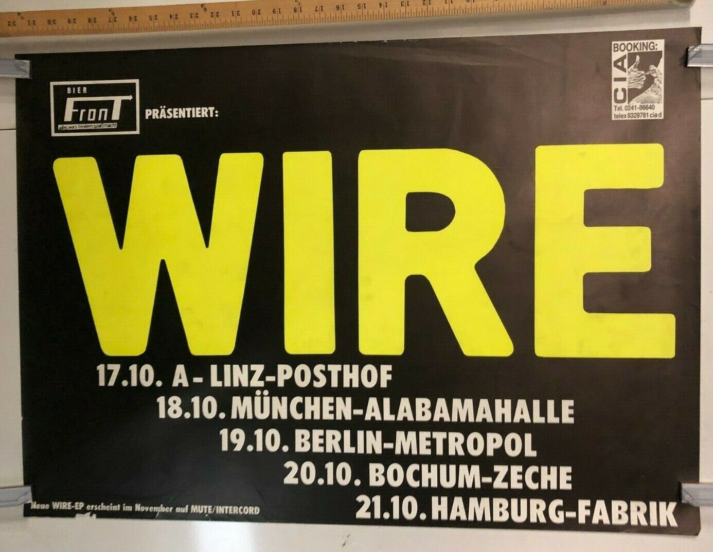 WIRE German Tour Poster CIA Booking Indie Rock Legends Classic Euro Tours