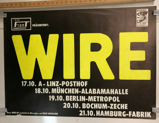 WIRE German Tour Poster CIA Booking Indie Rock Legends Classic Euro Tours