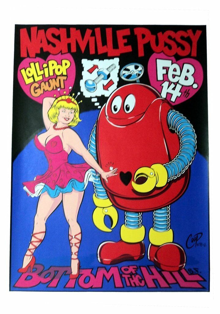 Coop - 1998 - Nashville Pussy Concert Poster W/ Lollipop In San Fransisco CA