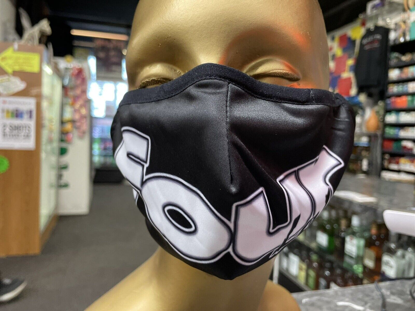 FOUR LOKO BLACK WHITE DRINK ENERGY BLACK WHITE MERCH MASK Washable Custom