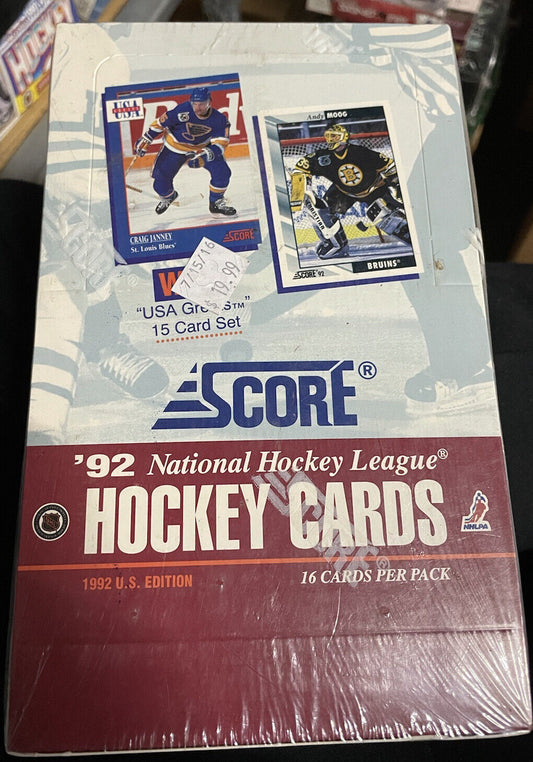 1992-93 SCORE HOCKEY UNOPENED SEALED WAX BOX 36 ct PACKS  RARE VINTAGE 