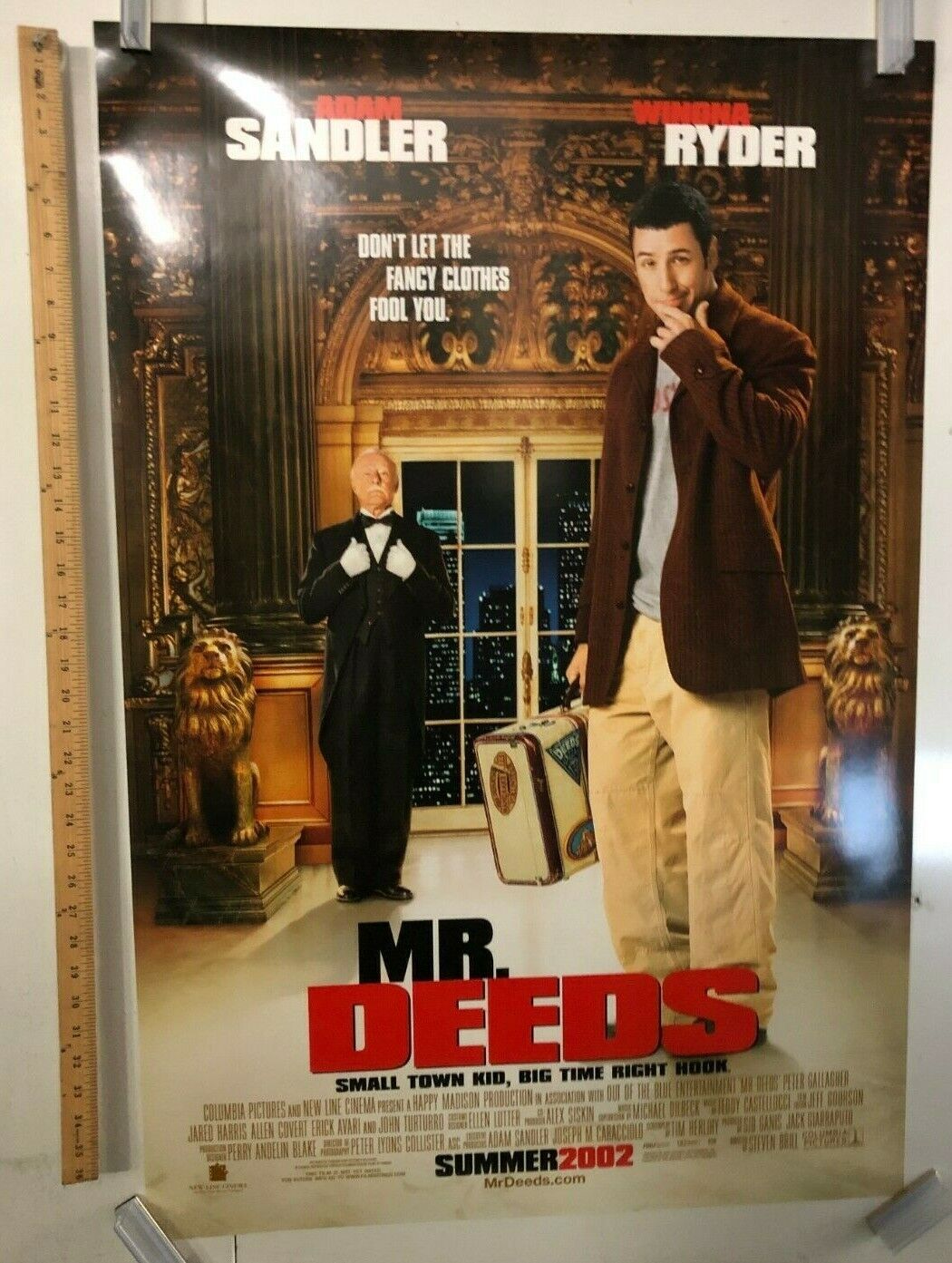 "Mr. Deeds" Original Movie Theater Promo Poster Adam Sandler 2002 Winona Ryder