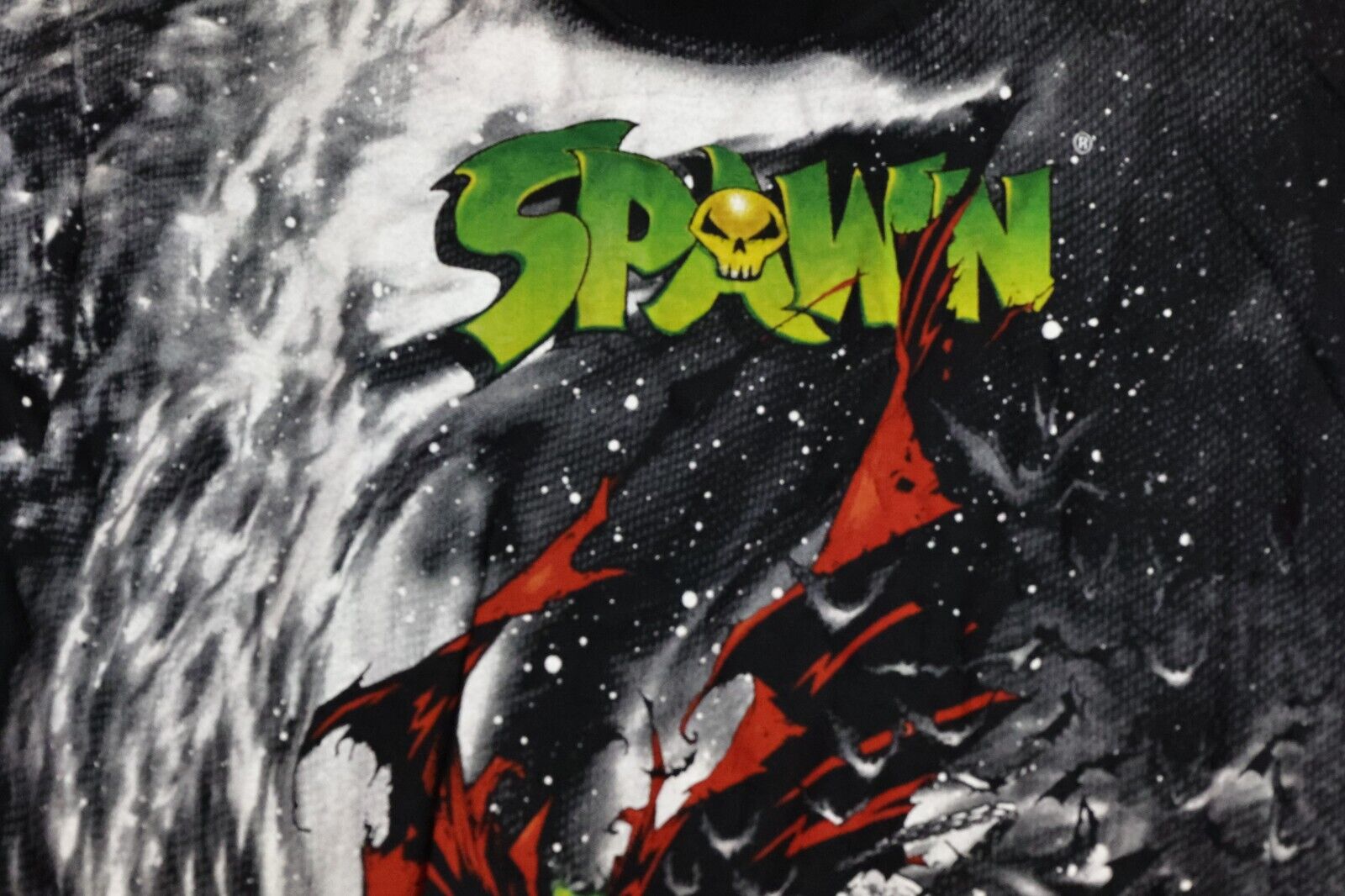 1997 Spawn Black All Over Print T-Shirt Sz XL McFarlane Image Comics NOS