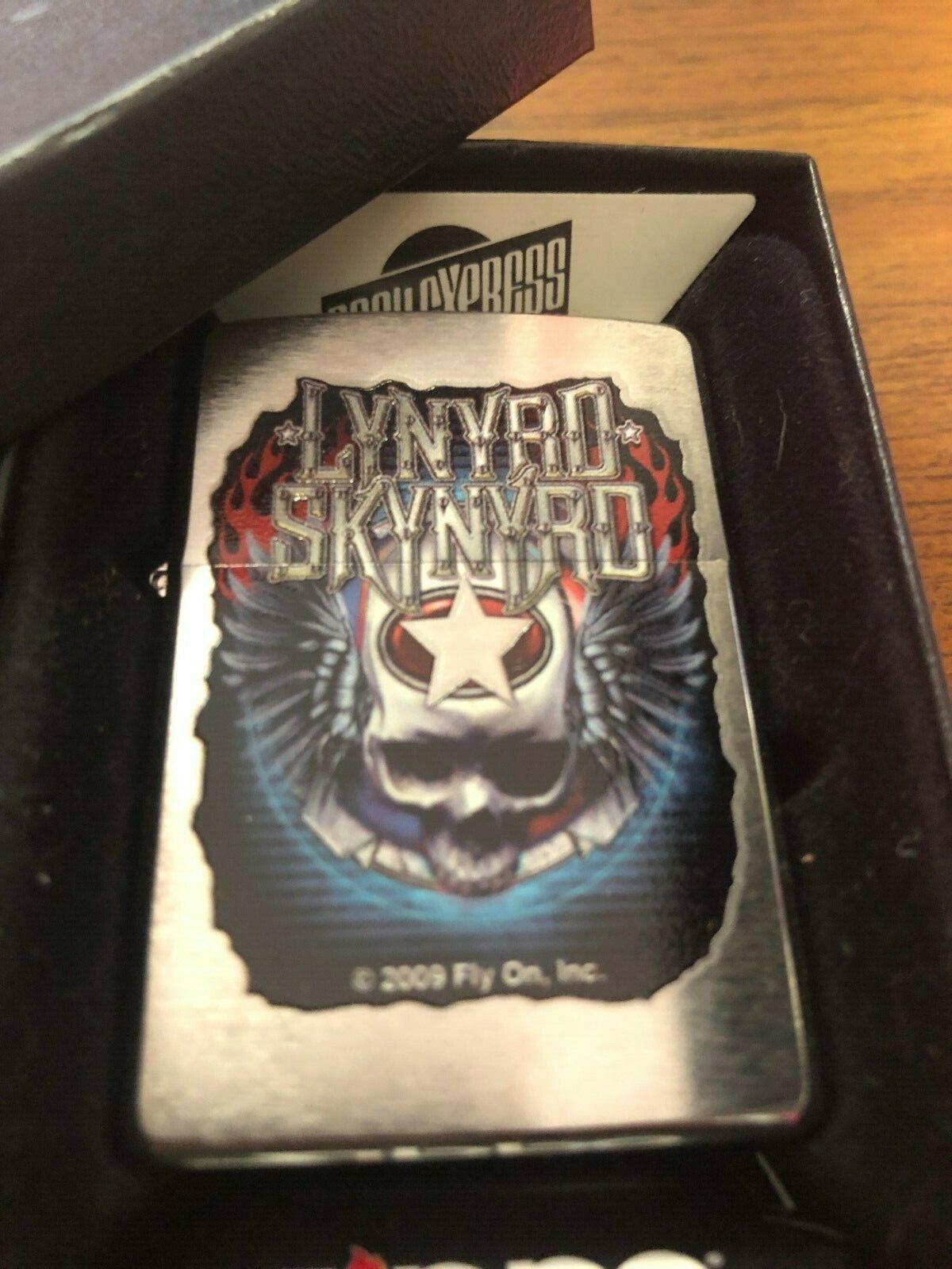 Zippo 28023 Lynyrd Skynyrd Brushed Chrome rock band rockstar skull wings NEW