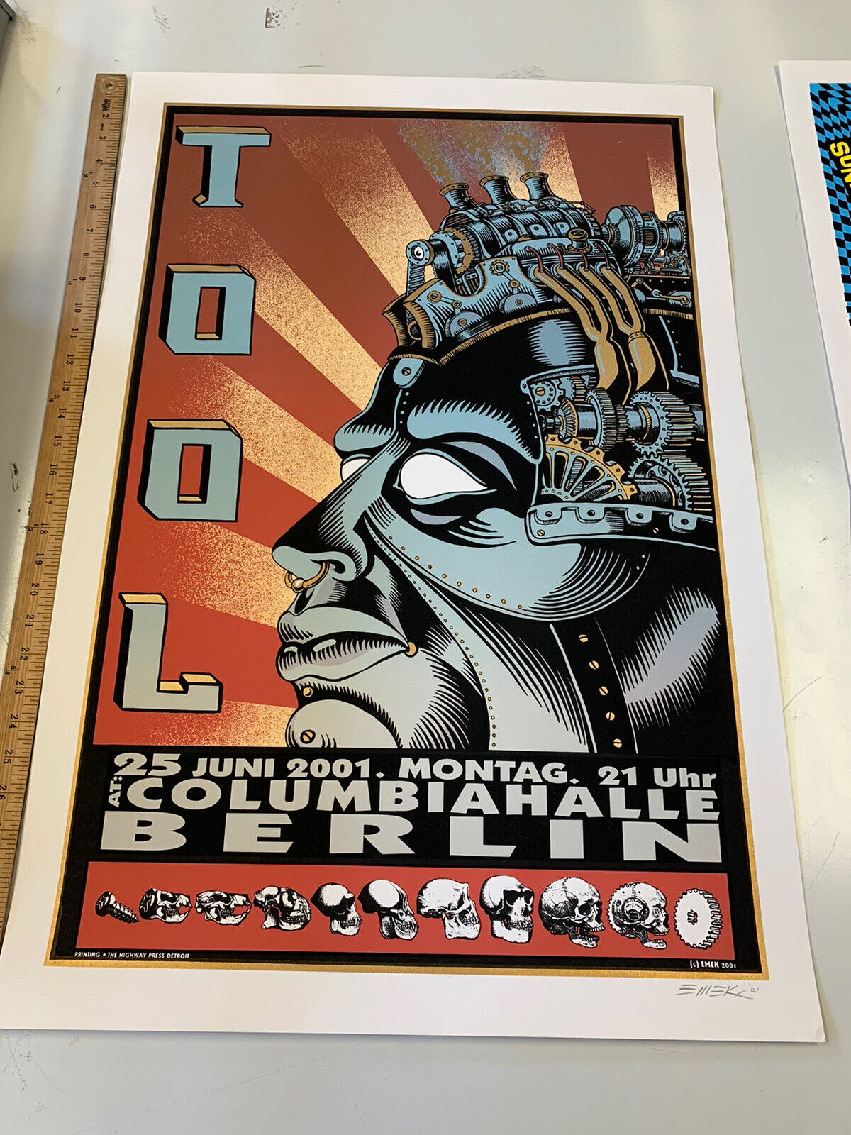 Emek - 2001 - Tool Concert Poster @ Columbiahalle, Berlin,Germany RARE Art PRINT