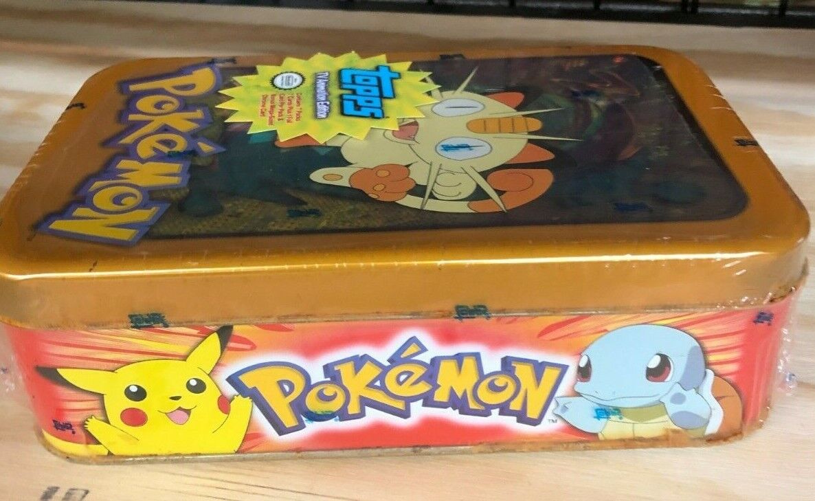 1999 Topps Pokemon TCG TV Animation Series 1 Meowth Sealed Tin Legendary 