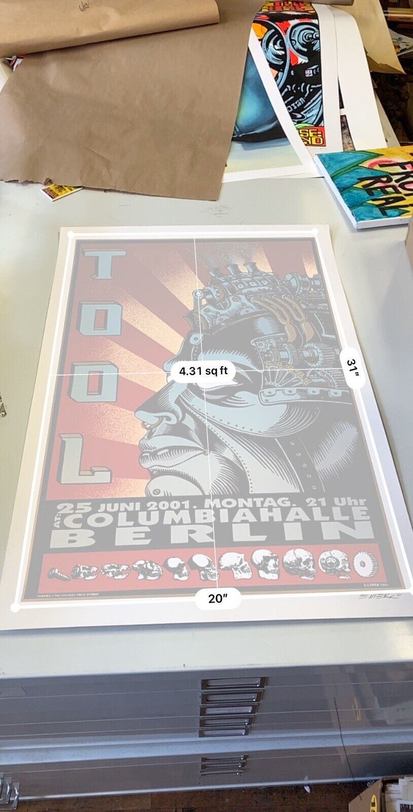 Emek - 2001 - Tool Concert Poster @ Columbiahalle, Berlin,Germany RARE Art PRINT