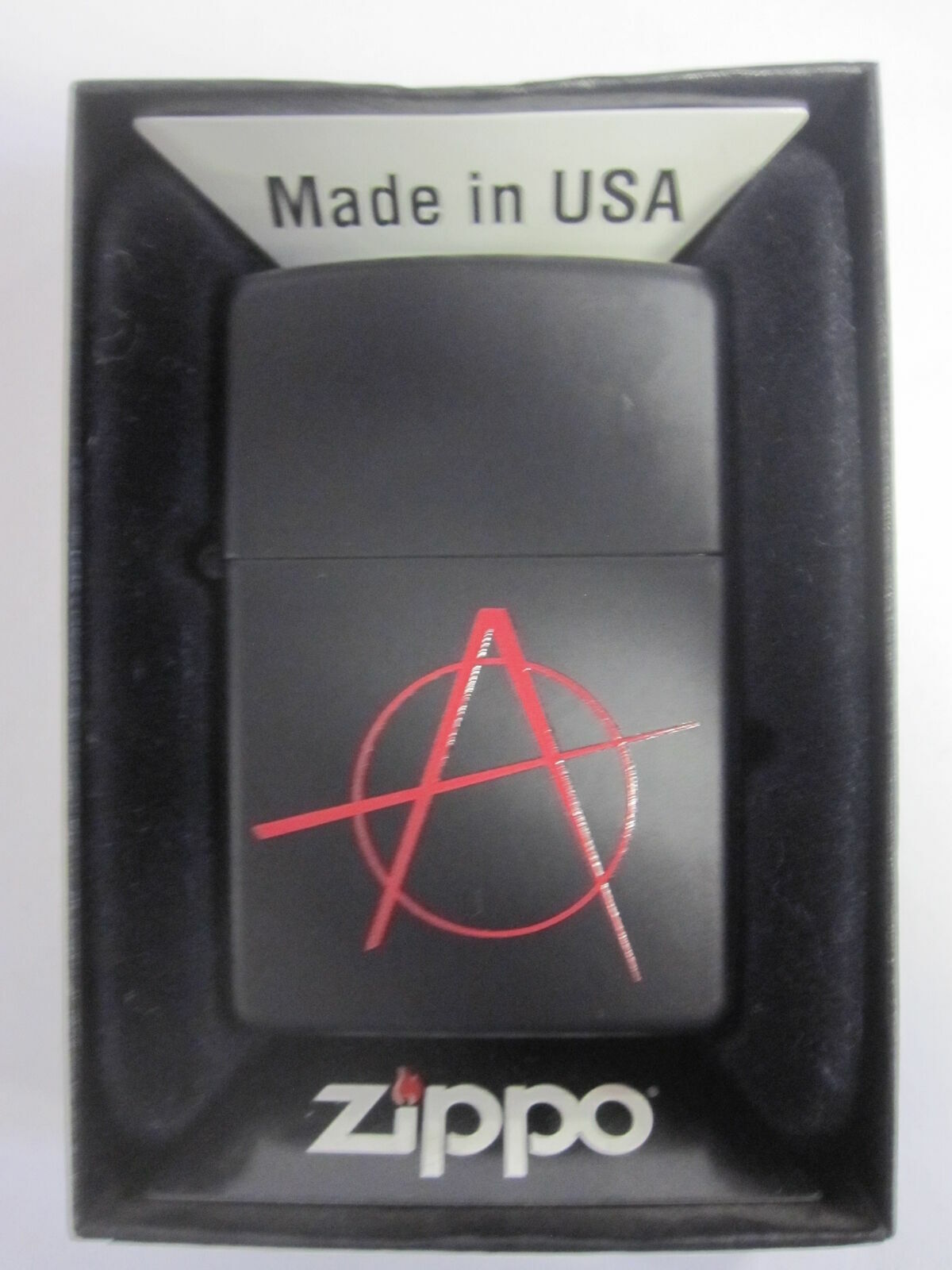 Zippo Windproof Zippo Anarchy Lighter, Black Matte, Windproof #20842 MIB