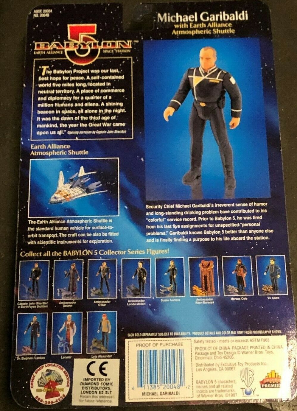 Babylon 5 Michael Garibaldi With Earth Shuttle Action Figure NIB Fresh From Box 