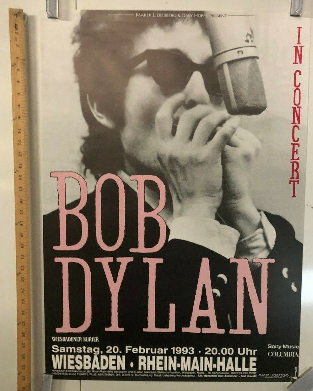 Bob Dylan In Concert German Tour Poster 1993 In Weisbaden @ Rhein Main Halle