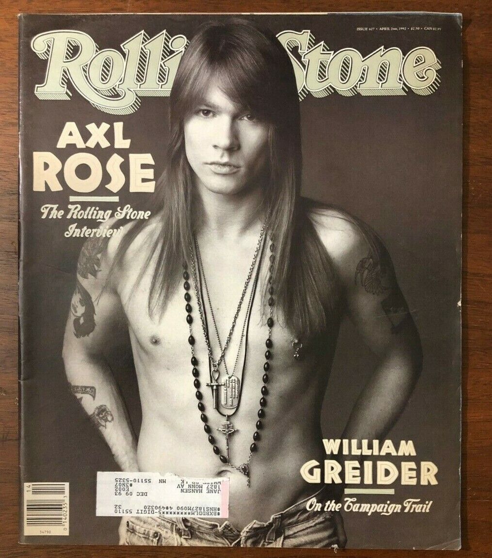 1990's Rolling Stone Magazine Axl Rose Interview William Greider On The Campaign