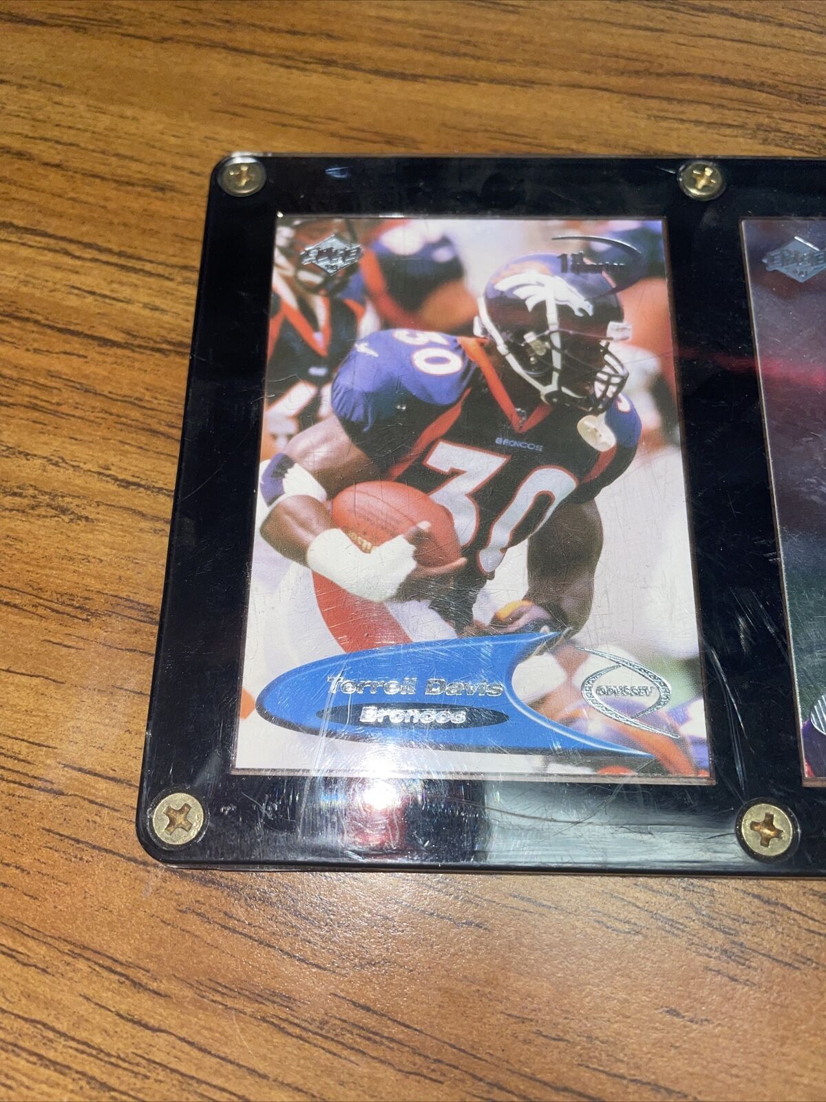 DENVER BRONCOS 3 CARD PLAQUE terrell davis 1999 1998 running back RARE 3 PIECE 