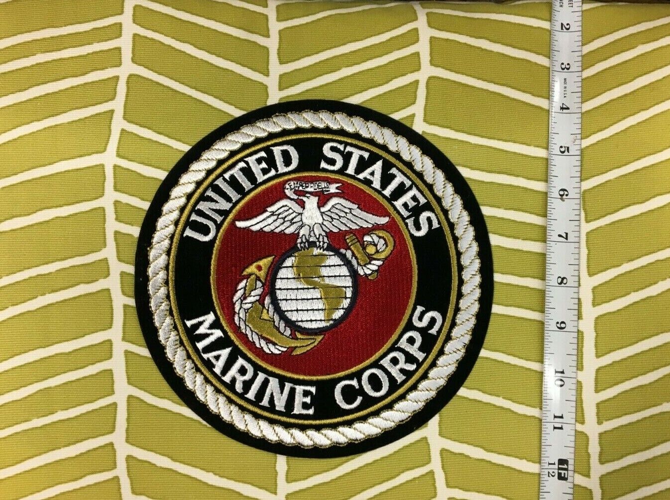 BACKPATCH/ LARGE PATCH VINTAGE united states marine corps seal USMS- Embroidered