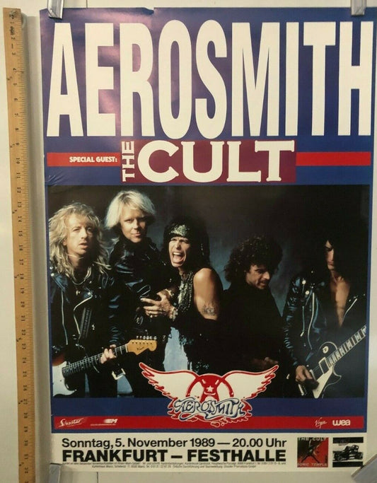 Aerosmith W/ The Cult 1989 Tour Poster In Frankfurt @ Festhalle Legends Of Rock