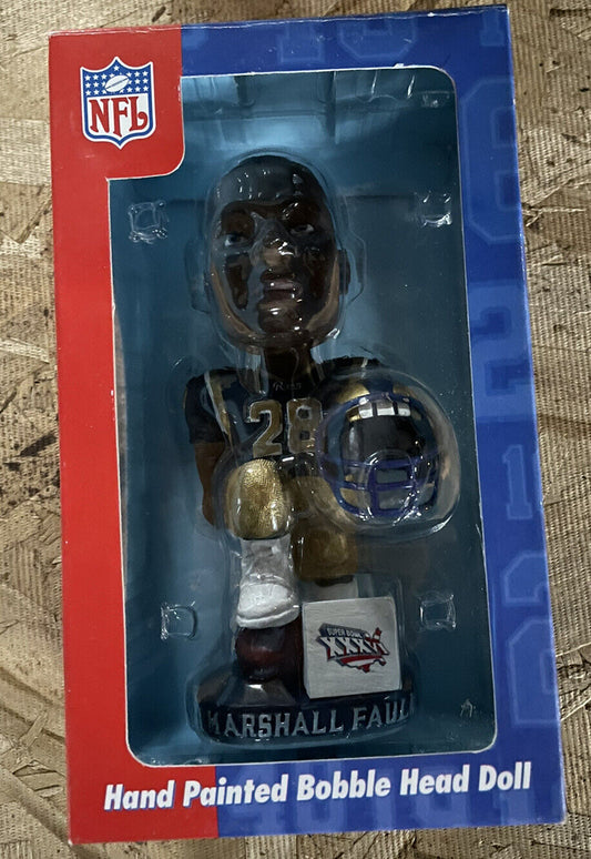 Bobble Dobbles - Marshall Faulk St. Louis Rams Hand Painted Bobble-Head (rare).