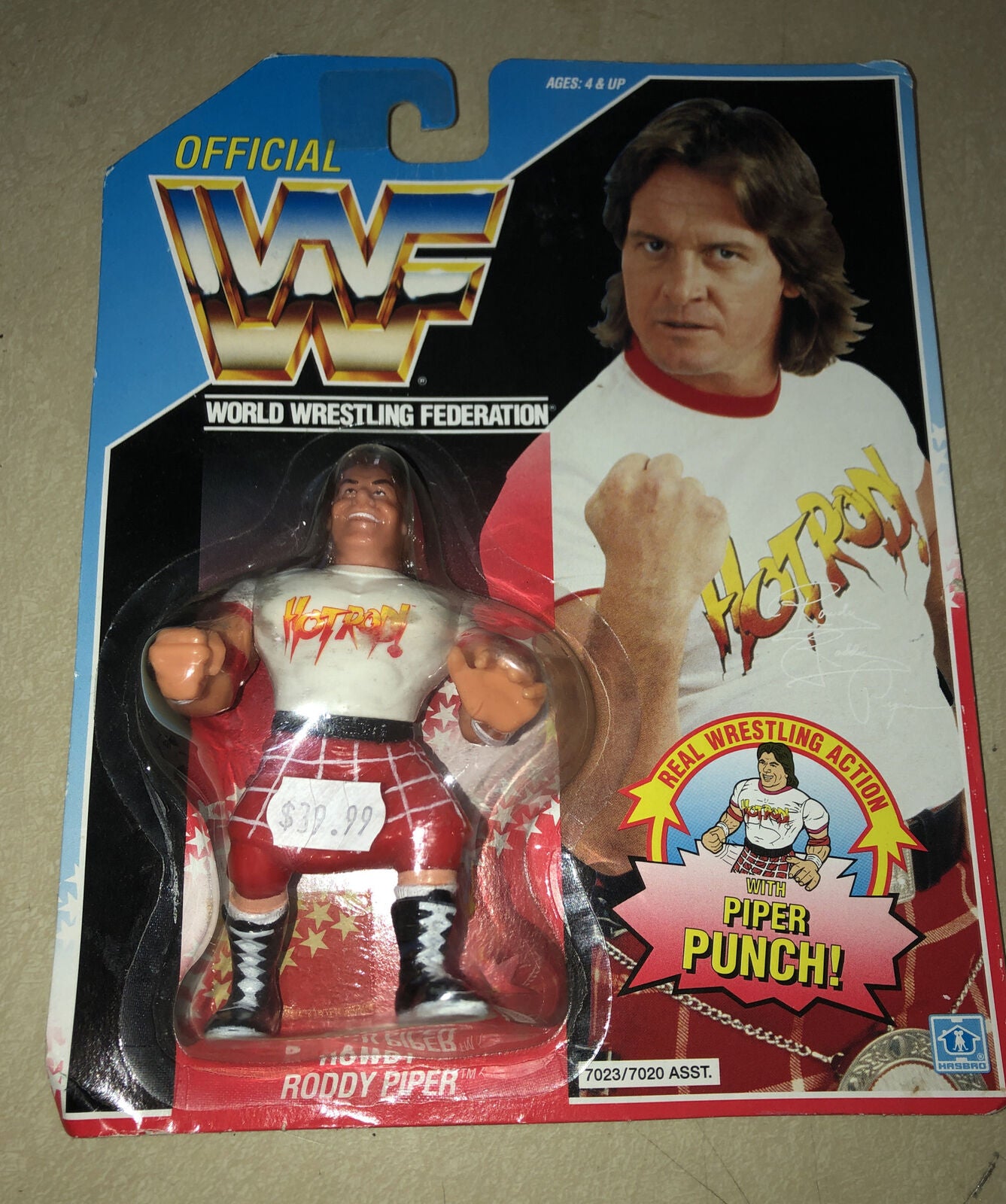 WWF WWE VINTAGE HASBRO ROWDY RODDY PIPER FIGURE 1990 RARE SEALED SERIES 1