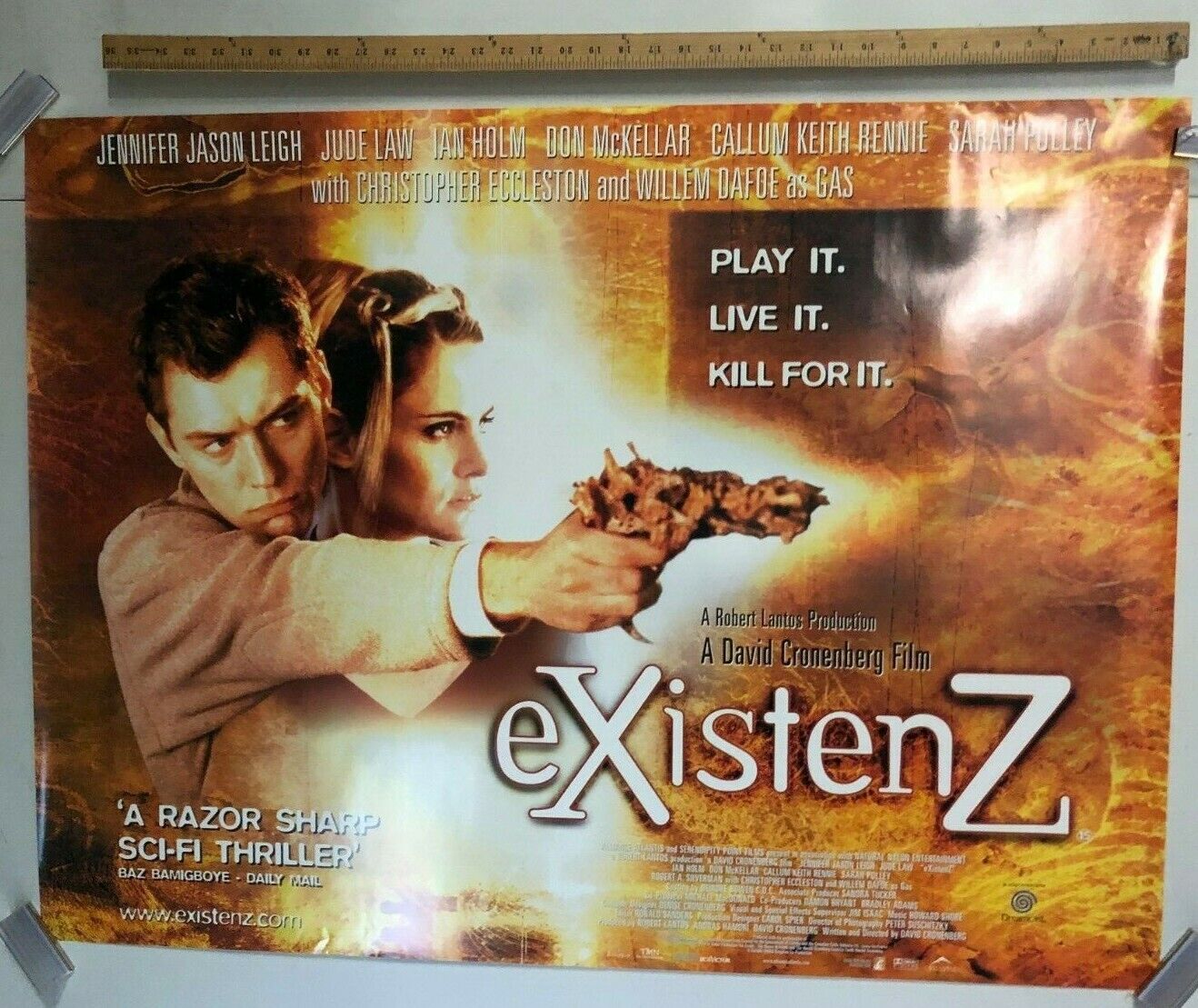 "Existenz" Original Movie Theater Promo Poster Horizontal British Quad 1999