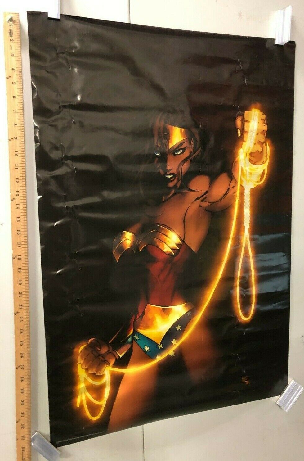 COMIC BOOK POSTER Wonder Woman Gold Rope "Identity Crisis" Michael Turner DC