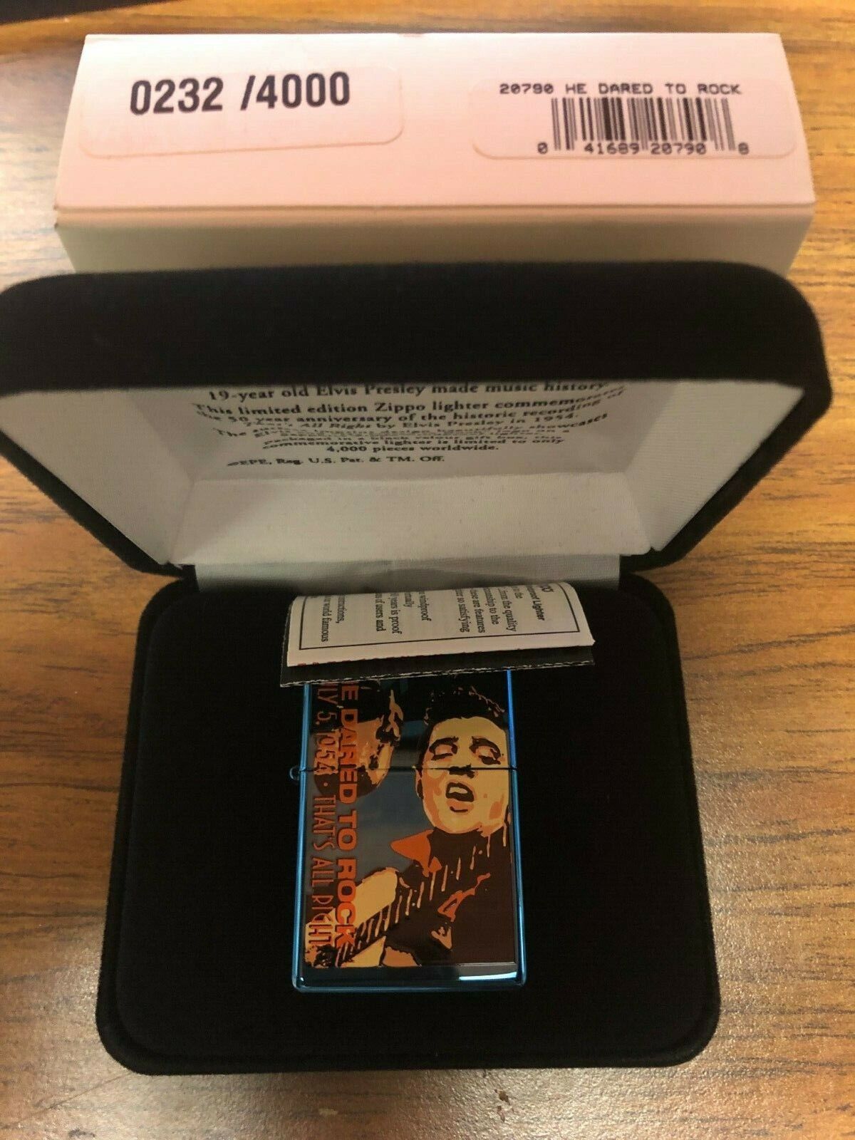  ELVIS ZIPPO LIGHTER HE DARED TO ROCK LIMITED EDITION ONLY 4000 made Presley