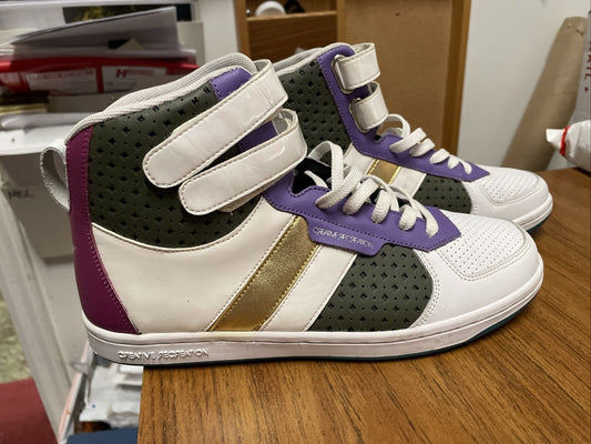 CREATIVE RECREATION Purple White Gold  Leather ATHLETIC W DICOCO sz 8.5