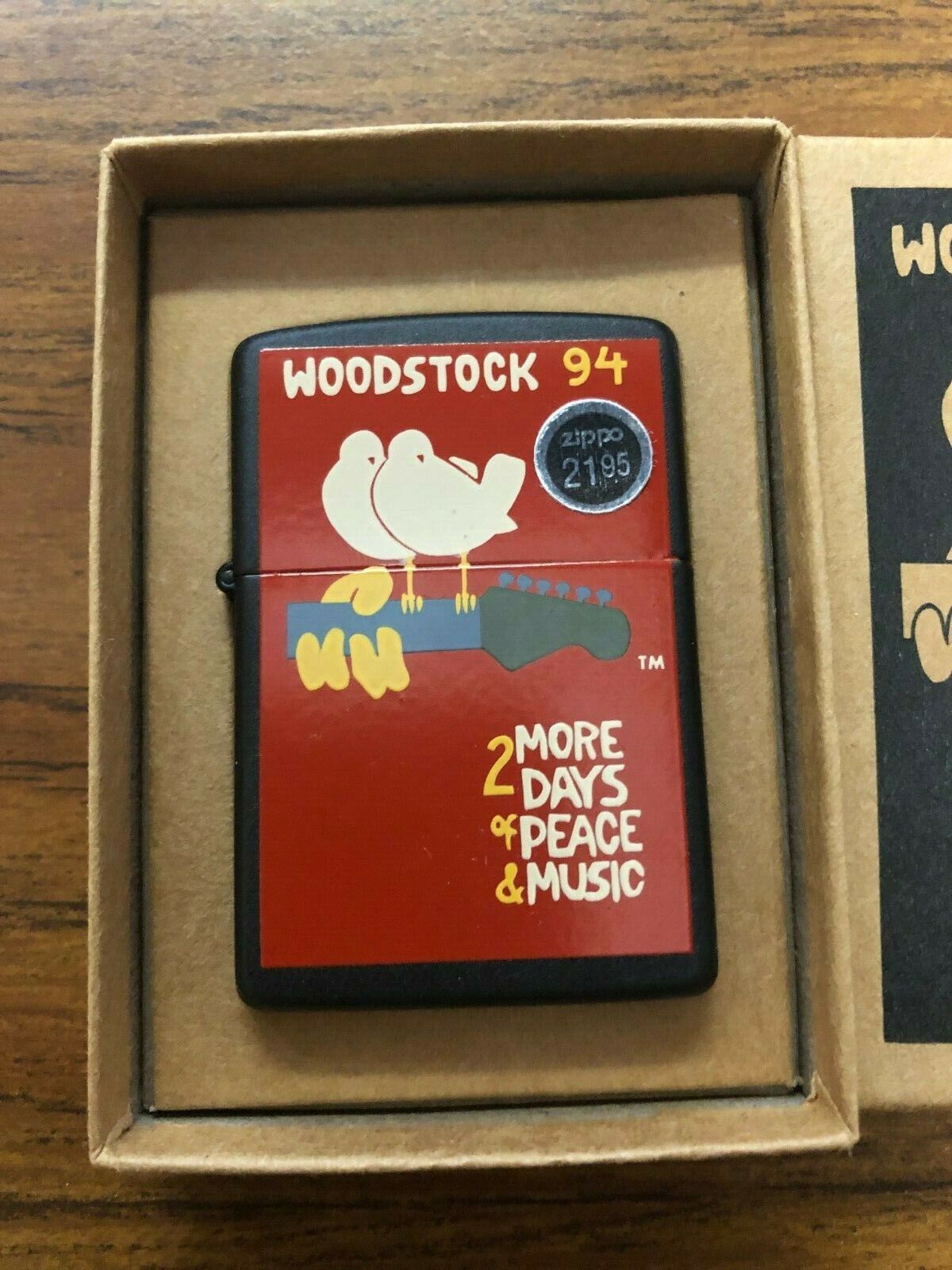 WOODSTOCK '94 2 MORE DAYS OF PEACE & MUSIC ZIPPO LIGHTER MINT IN BOX 1994 New