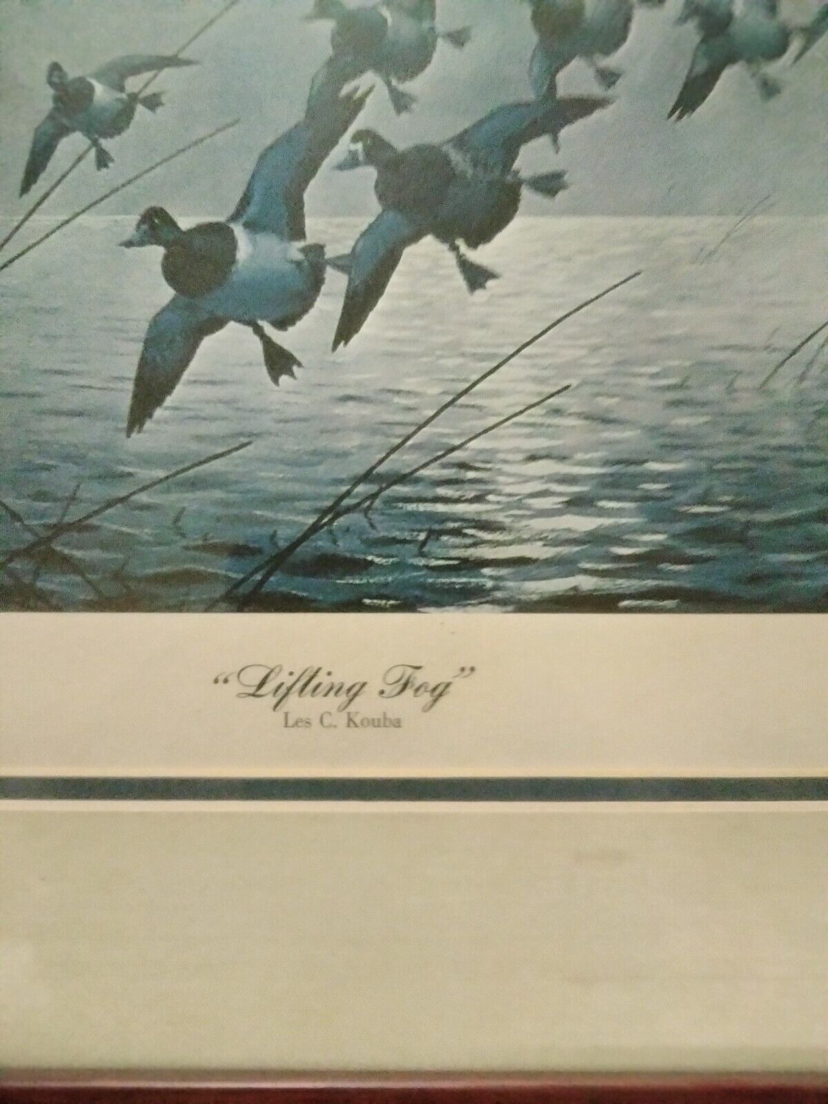 Framed Les C. Kouba "Lifting Fog" Ducks Unlimited Limited edition RARE Hunting 