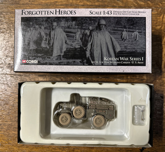 Corgi Forgotten Heroes 1:43 Korean War Series 1, 3/4 Ton Weapons Carrier NIB