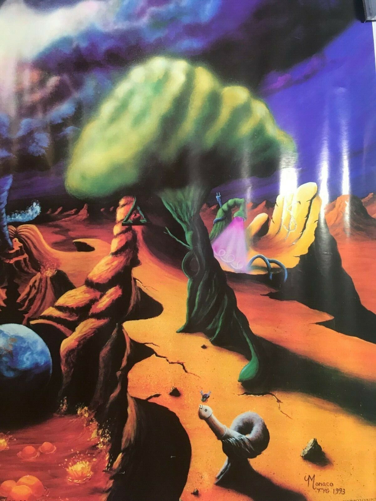 Birth Pangs Black Light Poster 23 x 30 Trippy Visuals Yonic Phallic Surreal NIB