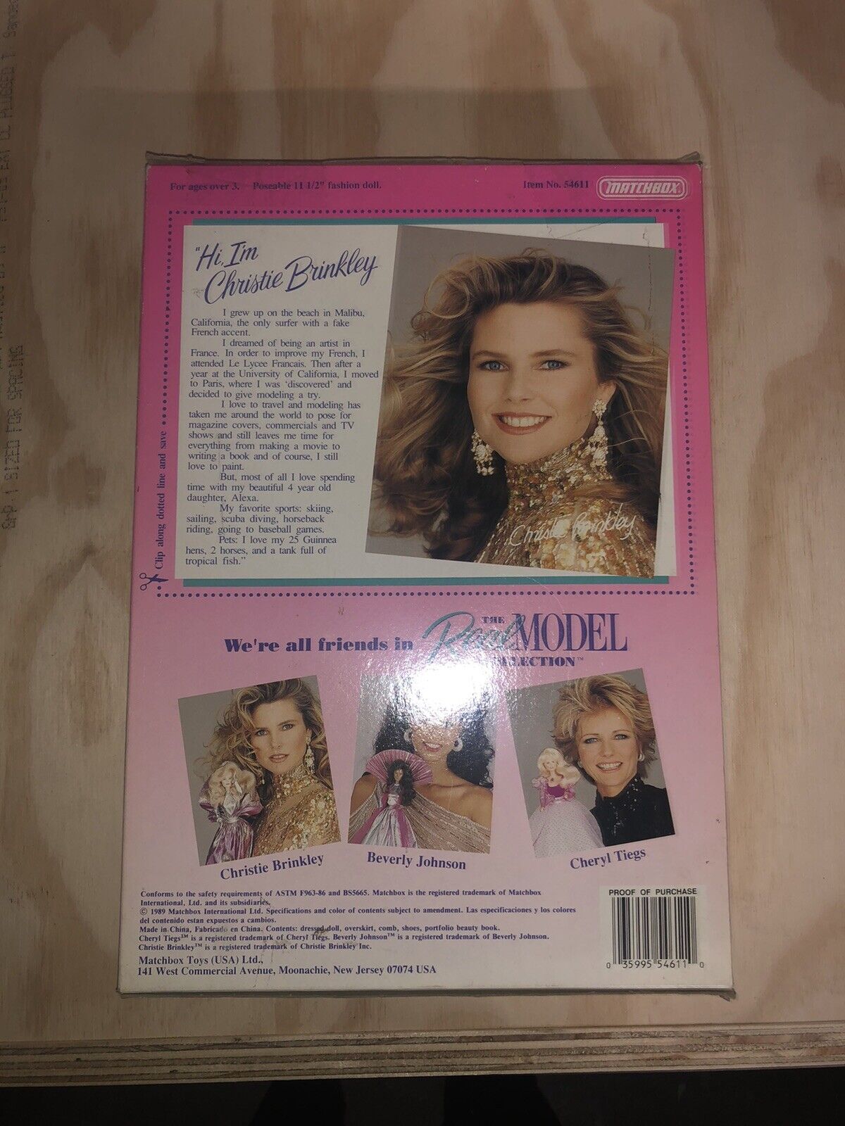 1989 Vintage Christie Brinkley Doll - The Real Model Collection - Item No. 54611