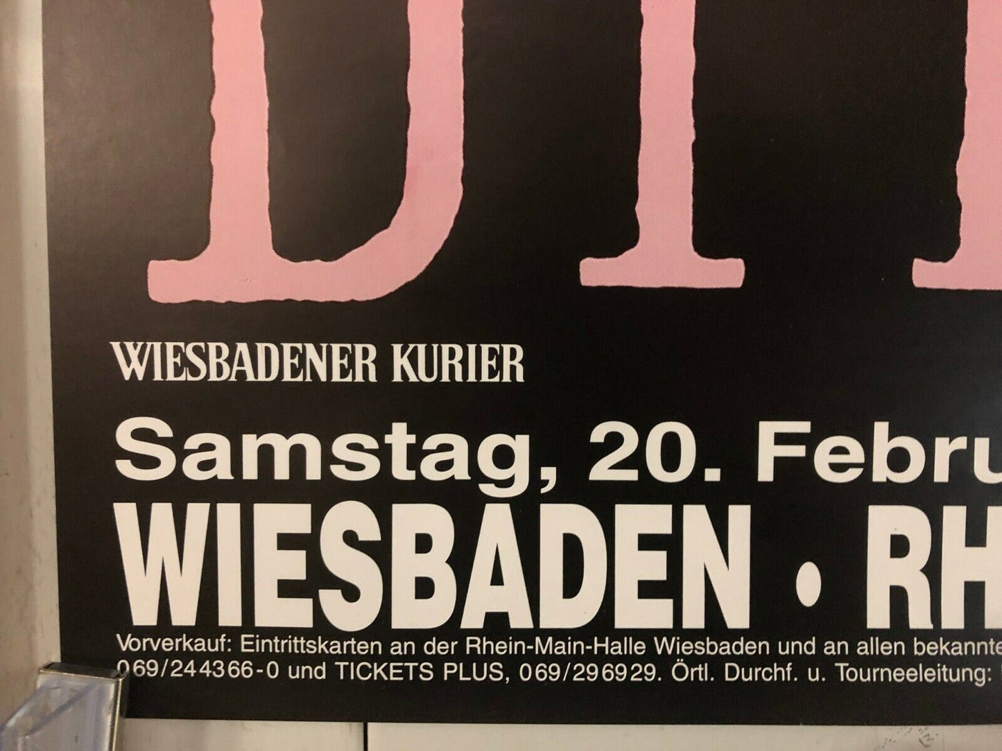 Bob Dylan In Concert German Tour Poster 1993 In Weisbaden @ Rhein Main Halle