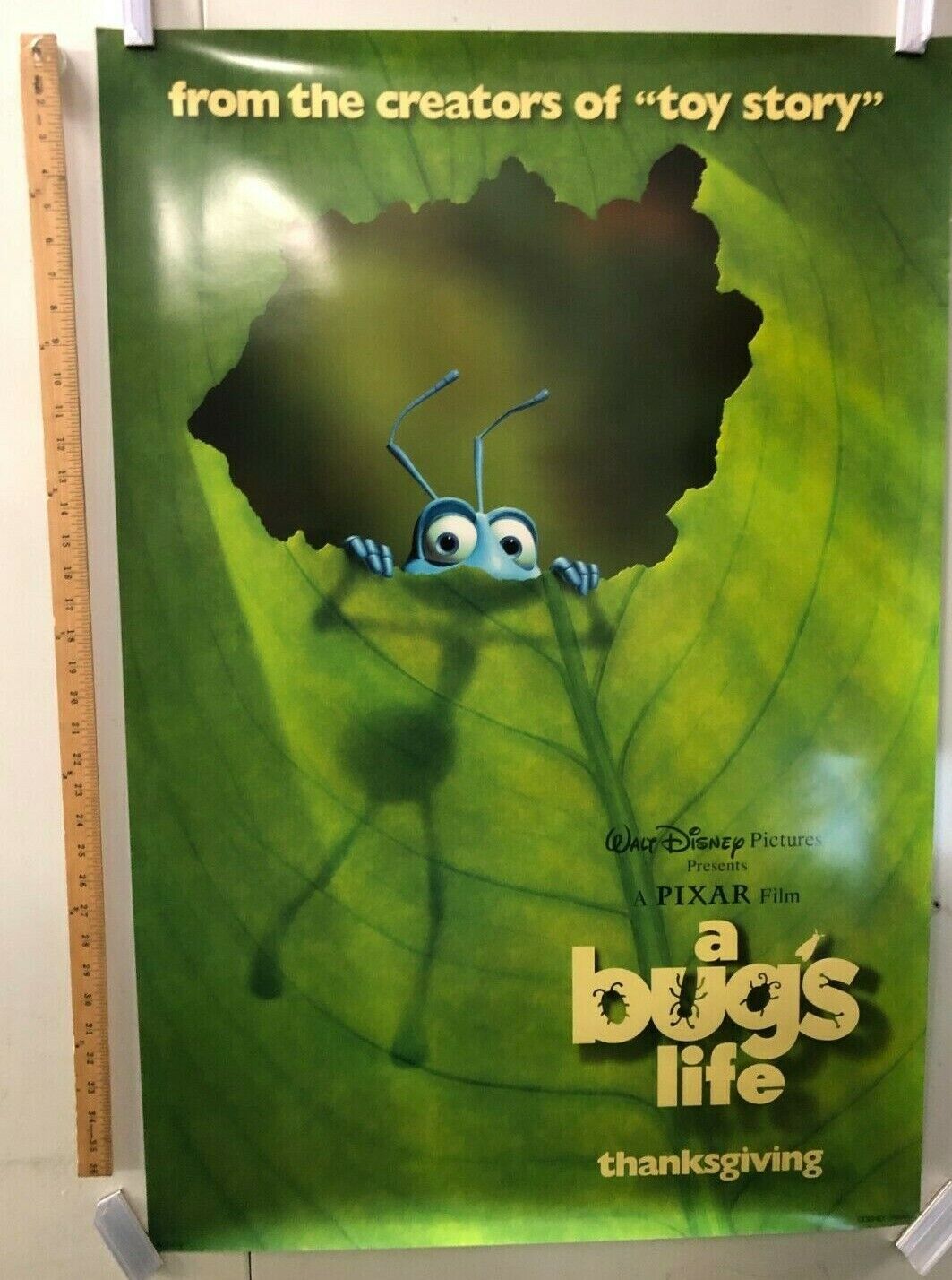 "A Bug's Life" Original Movie Theater Promo Poster 1998 Classic Disney Pixar 