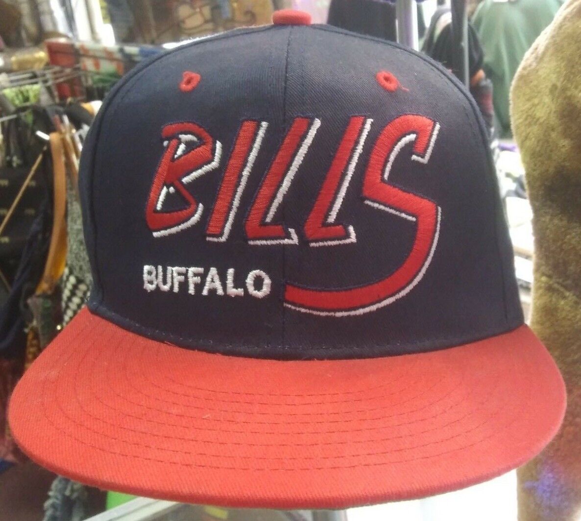 Buffalo Bills Snapback Hat by NFL Team Apparel RETRO COLORS RARE NAVY RED NFL