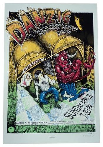 Emek - 1995 - Danzig / Marilyn Manson Concert Poster James A. Rhodes Arena