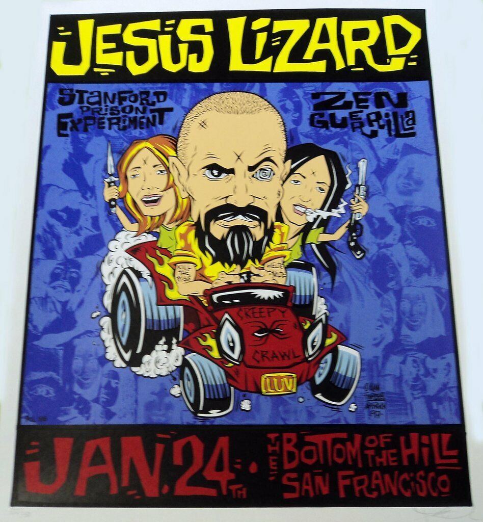 Alan Forbes - 1997 - Jesus Lizard Concert Poster W/ Zen Guerrilla