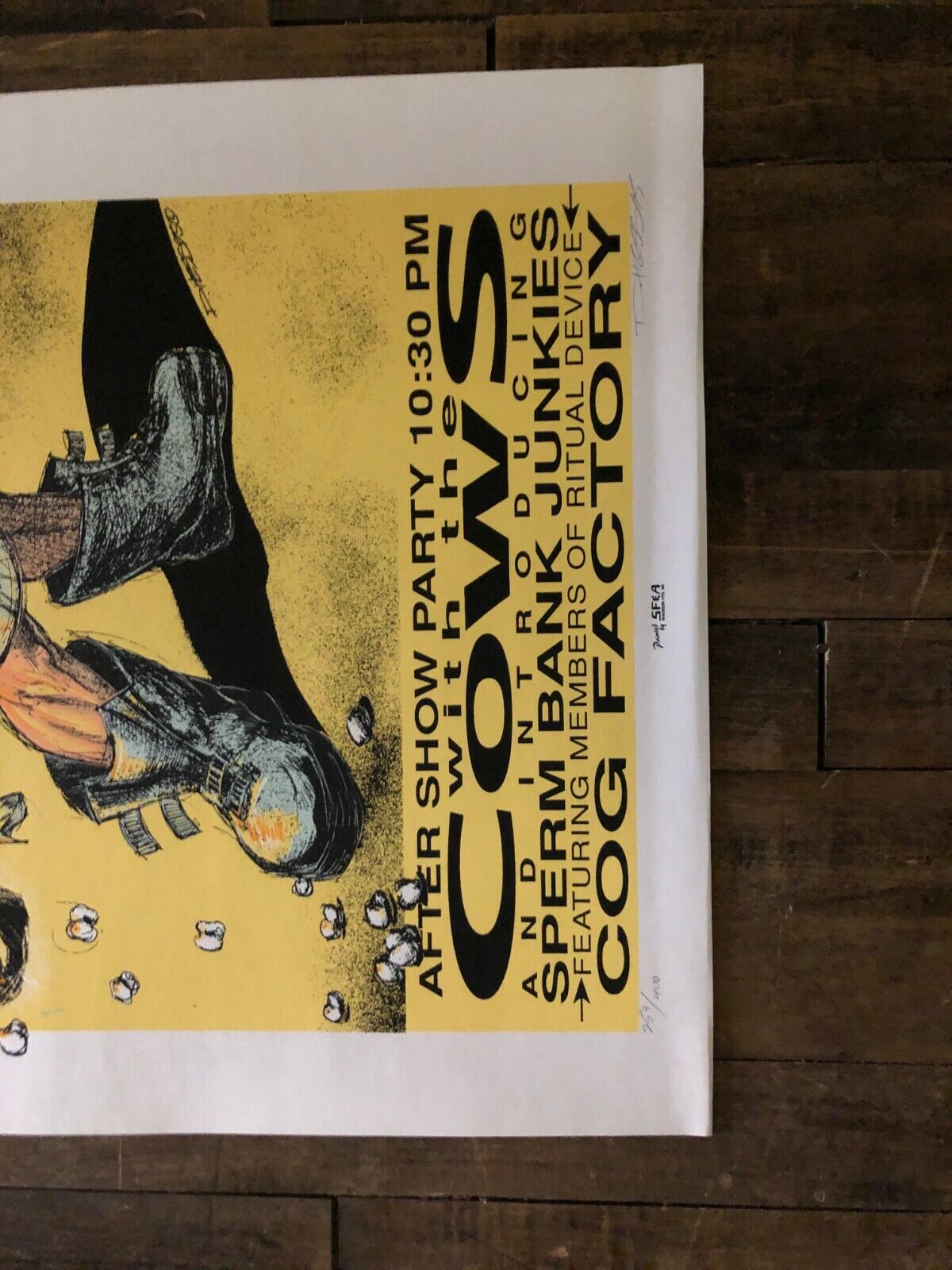 Derek Hess - Incendiary Behavior Art Show 1995 Poster Sperm Bank Junkies/ Cows 