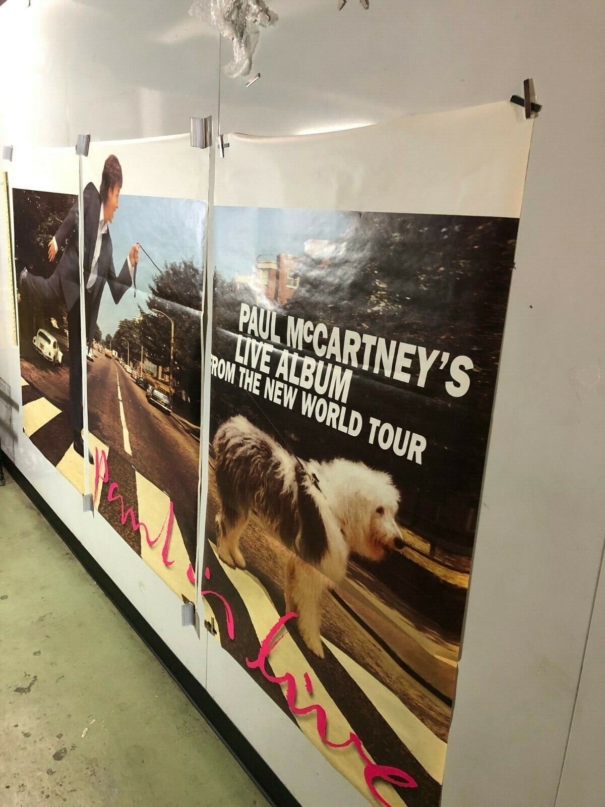 XTRA HUGE SUBWAY POSTER 3 SIDE BY SIDE PAUL MCARTNEY LIVE PROMO THE BEATLES 