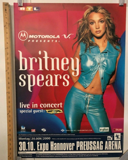 Britney Spears Live In Concert 2000 Tour Poster In Hannover @ Preussag Arena