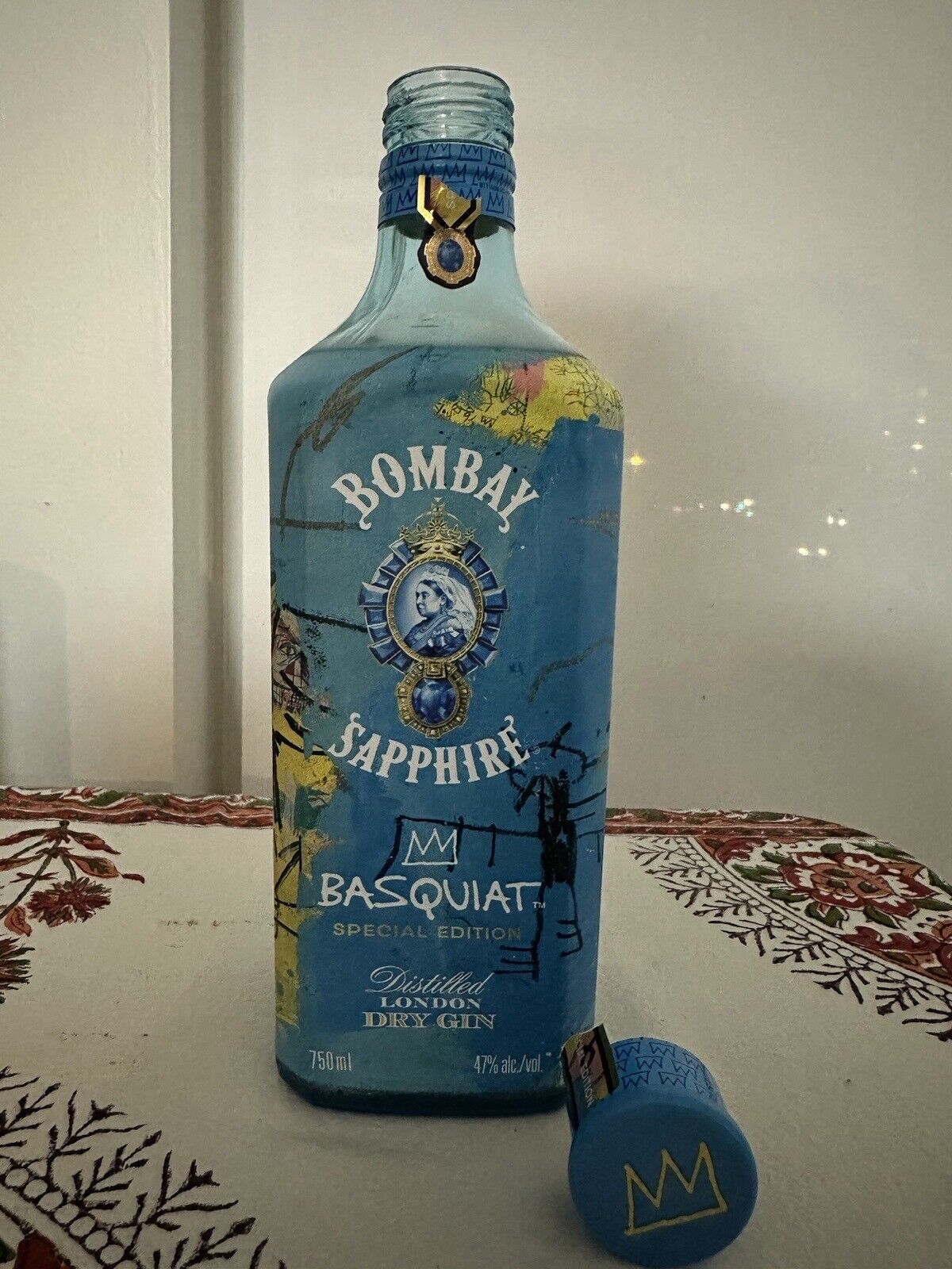 Bombay Sapphire Gin X Jean-Michael Basquiat Limited Edition empty bottle