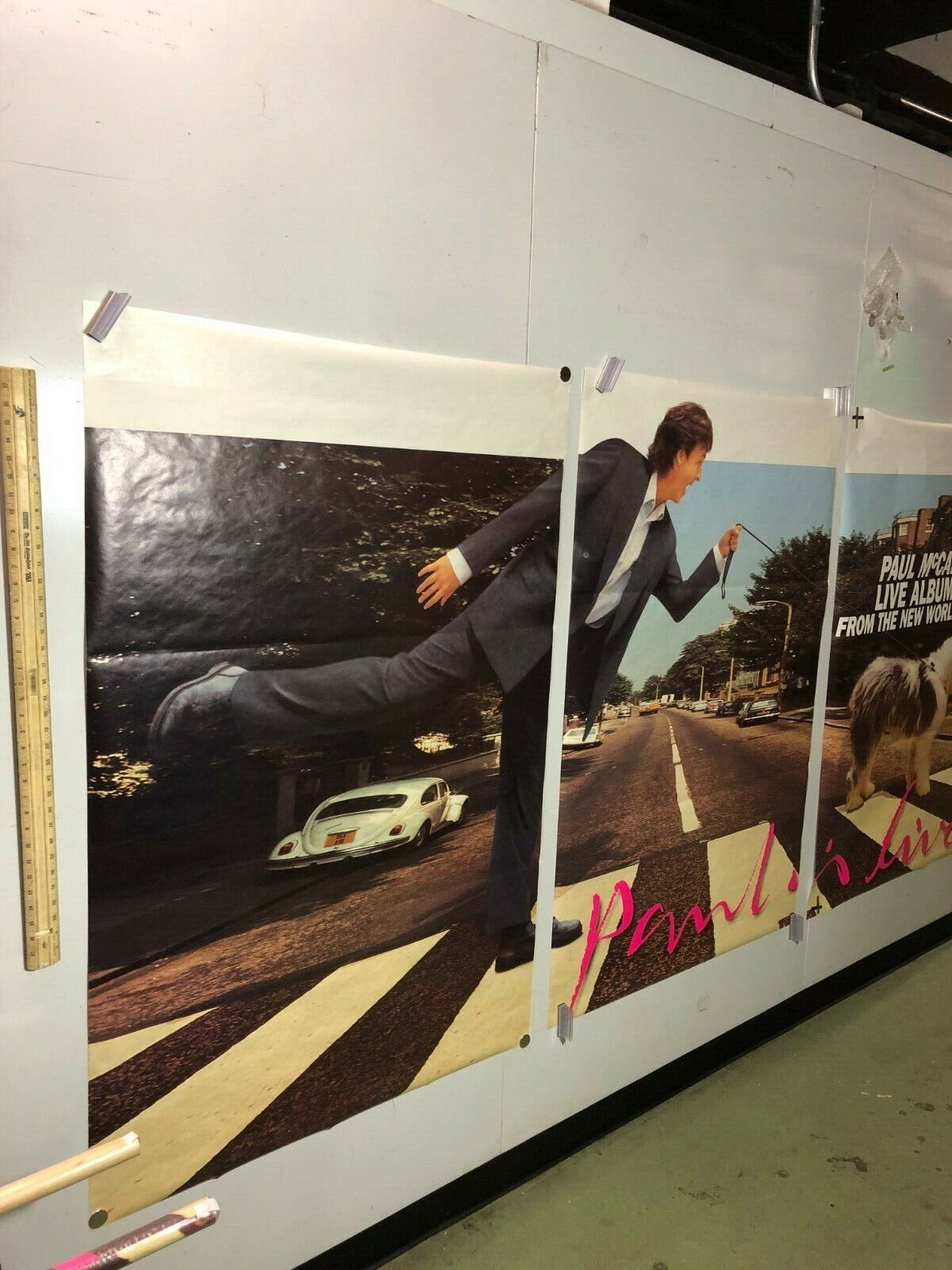 XTRA HUGE SUBWAY POSTER 3 SIDE BY SIDE PAUL MCARTNEY LIVE PROMO THE BEATLES 