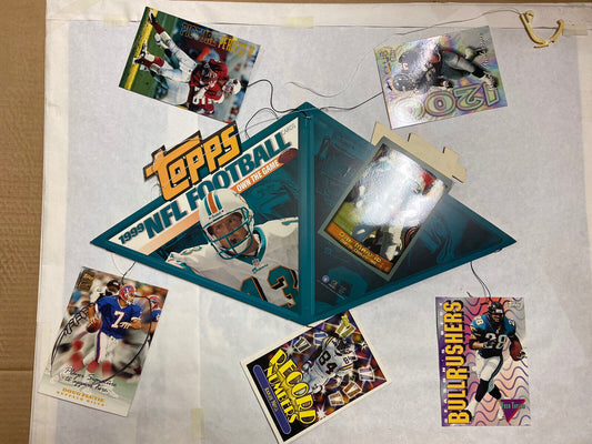 1999 TOPPS FOOTBALL VERY RARE 5x7 card advertising display Randy Moss Dan Marino