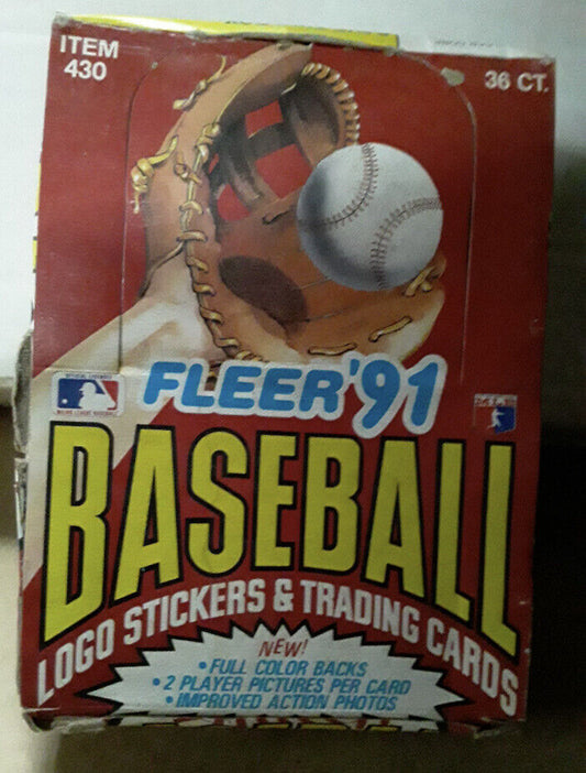 Fleer '91 MLB Baseball Logo Stickers & Trading Cards Sealed MINT Item 430 36 CT