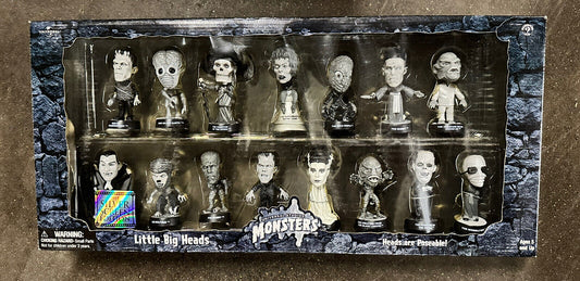 15 Sideshow Collectibles Universal Monsters Little Big Heads Silver Screen Set